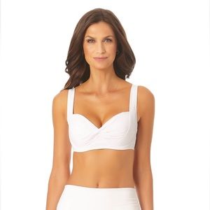 Anne Cole Women's Retro Underwire Bikini Swim Top - White